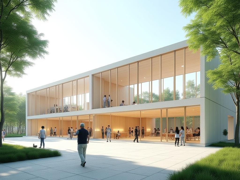 서울 시민의 숲 내에 위치한 개방적인 구조의 아트센터